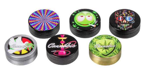 Grinder "Metall farbig bedruckt" 2-teilig 50mm